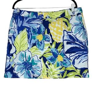 Rafaella Cosmo Blue Skort Women's Floral Mini Stretch Waist Size XXL Tropical‎